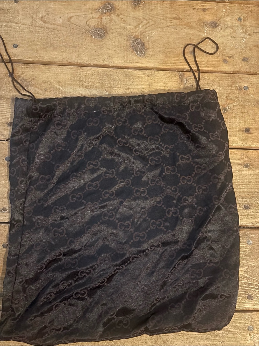 Gucci Black GG Monogram Drawstring Dust Bag Large